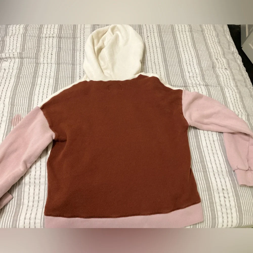 Madewell MWL airyterry hoodie sweatshirt crop colorblock XS - Picture 4 of 7